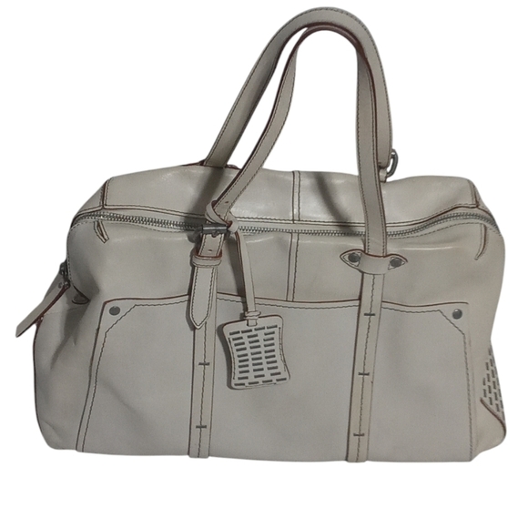 Olivia Harris Zip Closure Gun Metal Detail Satchel Handbag - Picture 1 of 12